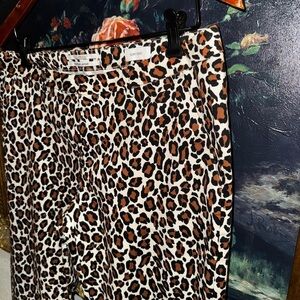 Scotch & Soda Brown Leopard Print Slim Chino Women’s Casual Pants Size 31/32